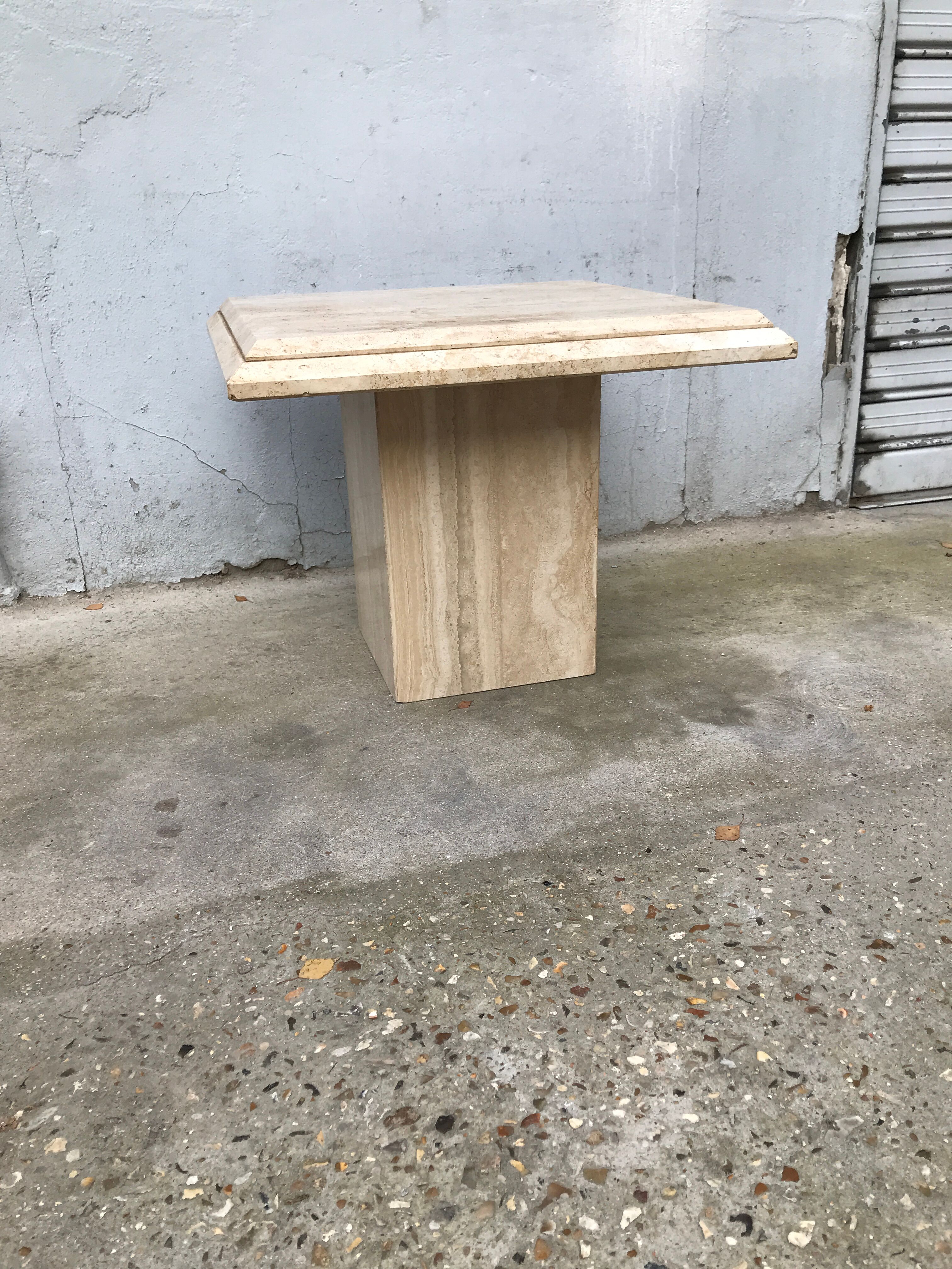Beige traverine coffee table