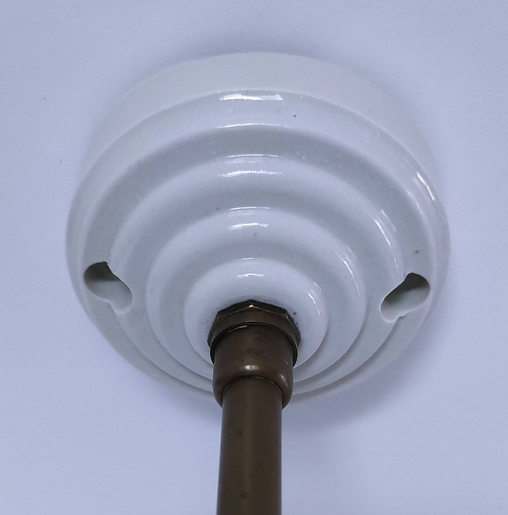 Articulated wall light glass Holophane brass porcelain