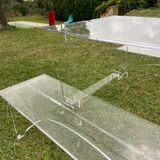 Transparent table and benches