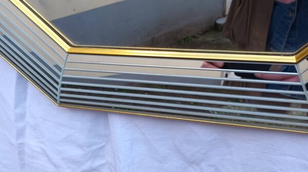 Miroir octogonal Belge ''Miroir Deknudt'' des années 80