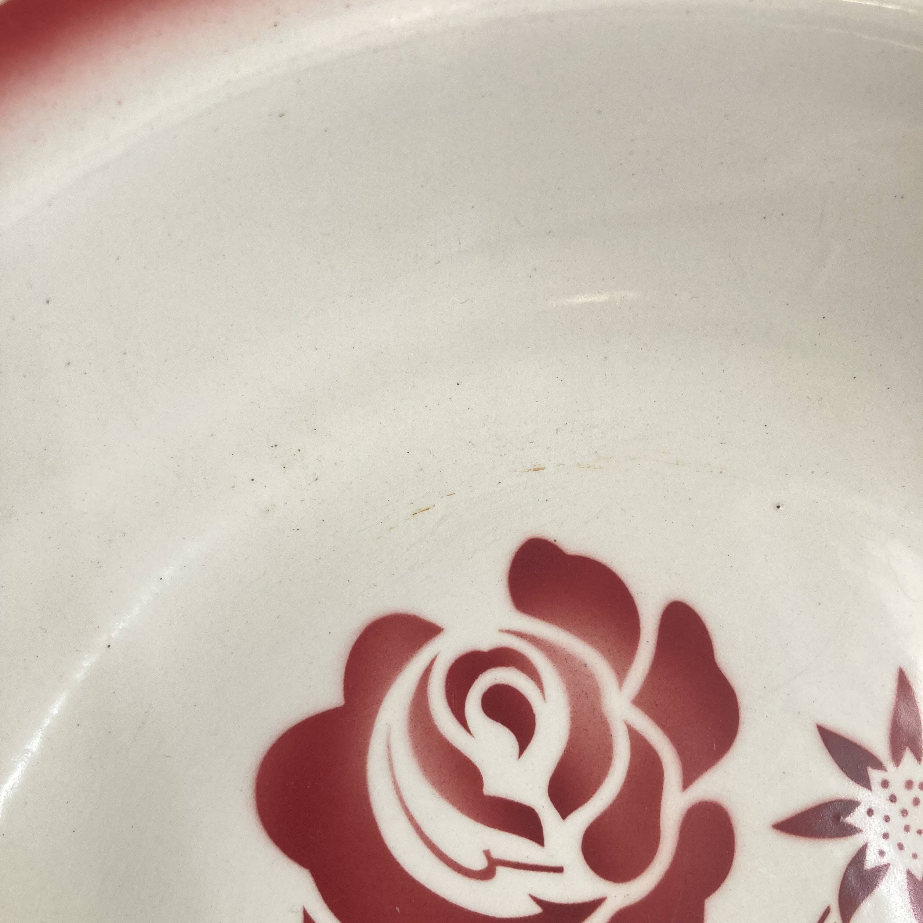 Antique flowered hollow dish