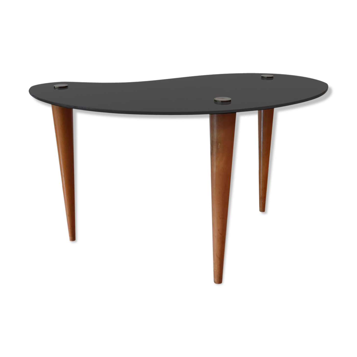Black glass tripod table 1950