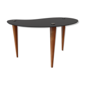 Table tripode en verre noir 1950