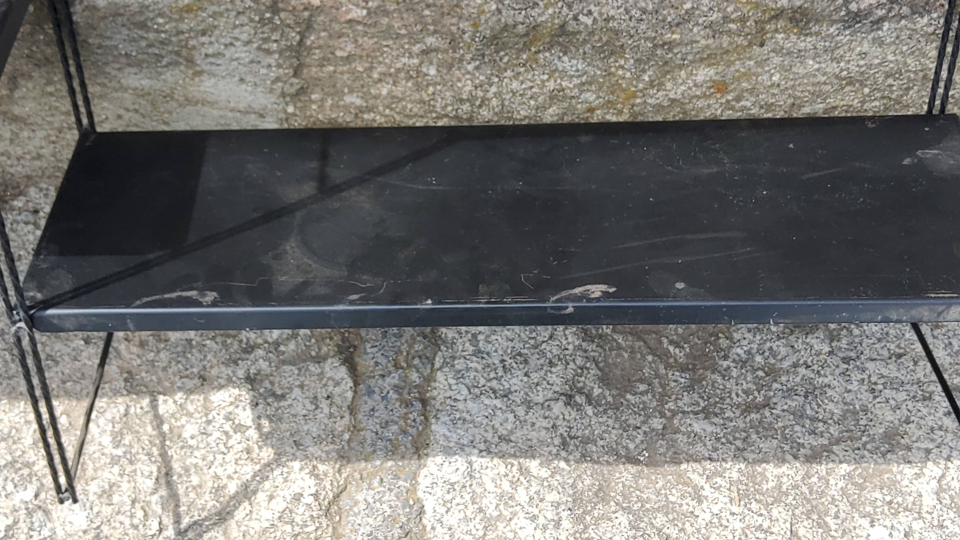 Vintage string wall shelf from the 60s in metal