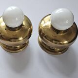 Pair of Brass Flush Mounts, Italy, 1970s