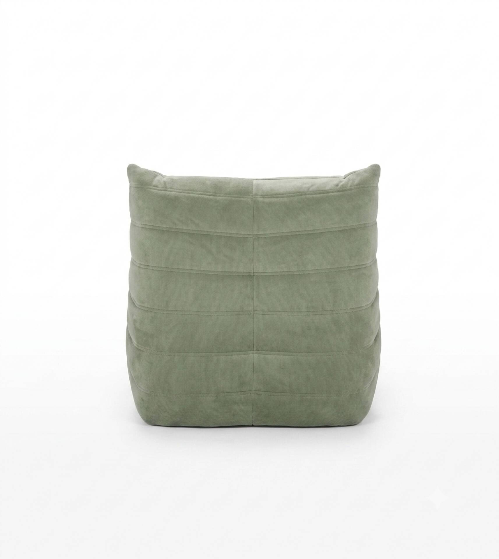 Olive green cotton armchair Togo