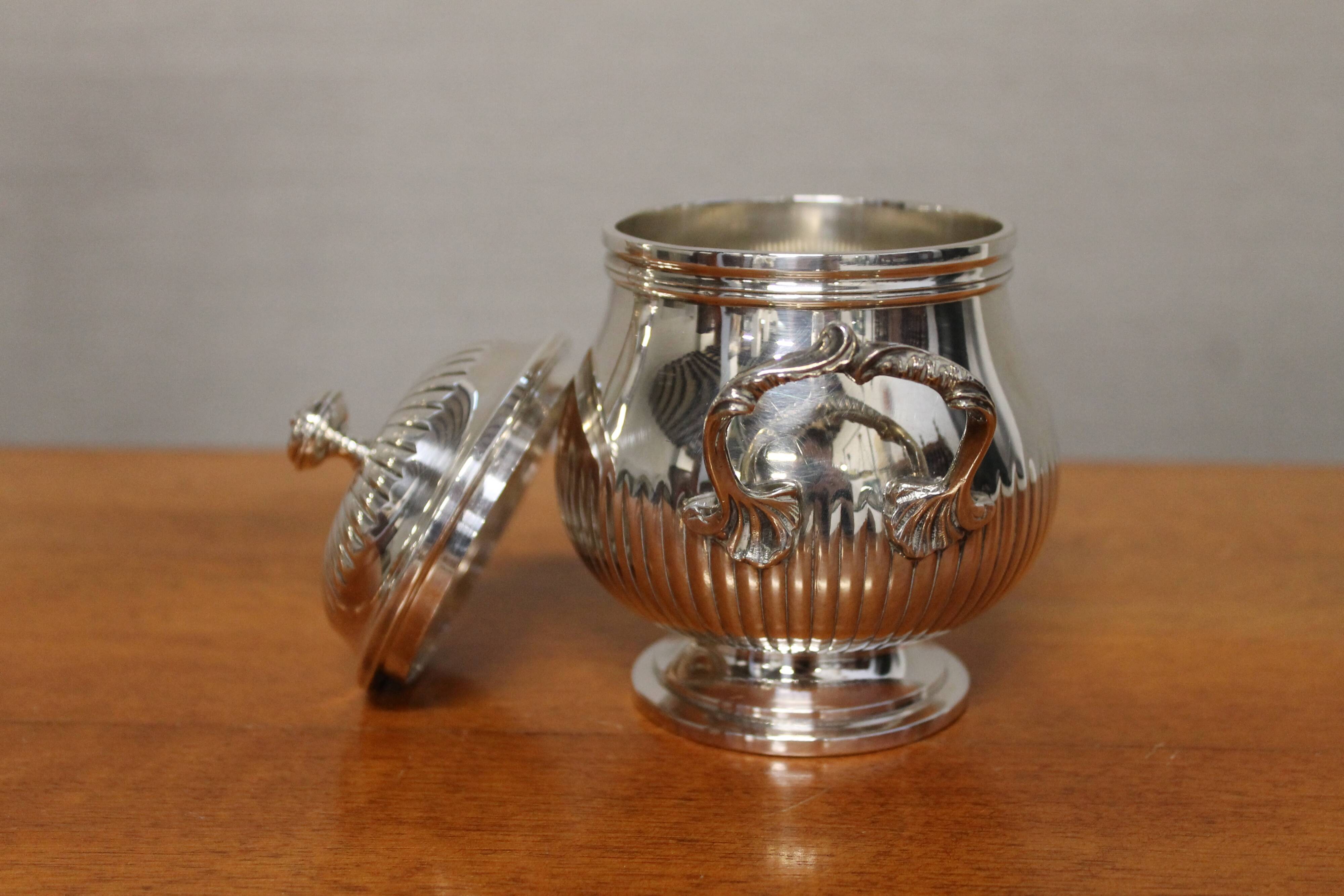 Silver metal coffee set - christofle - gallia collection