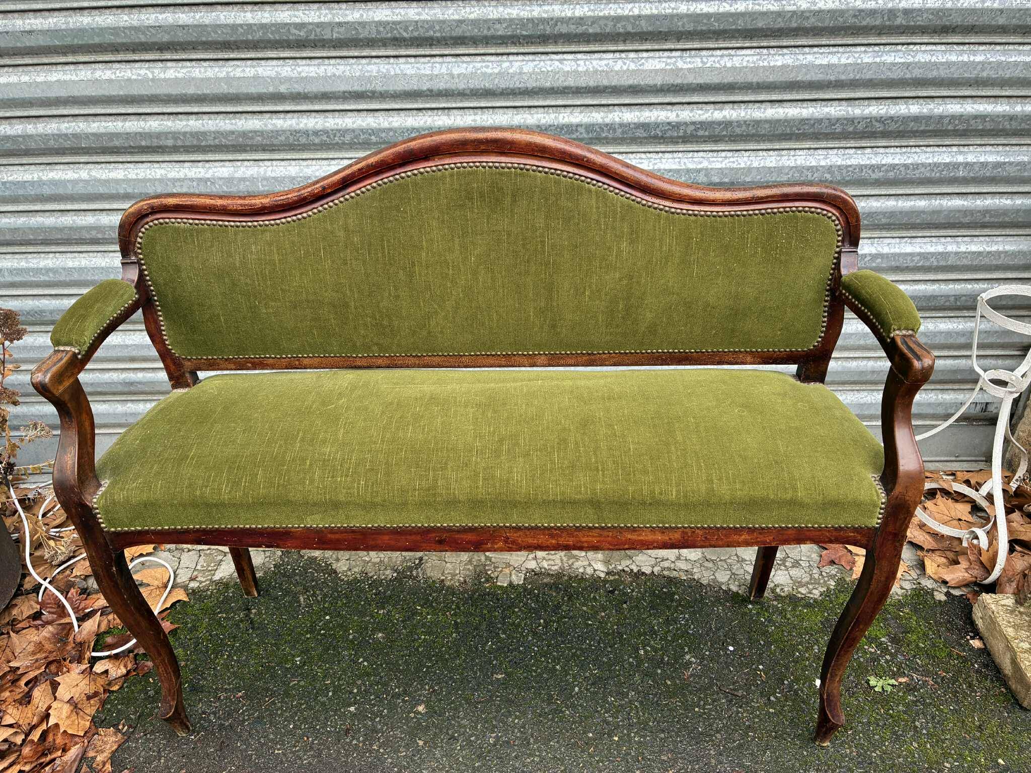 Green sofa bench