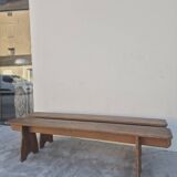 Pair of antique rustic farmhouse benches