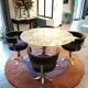 Marble table and stainless steel base