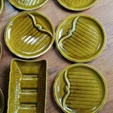 Gien glossy earthenware asparagus service, 1970