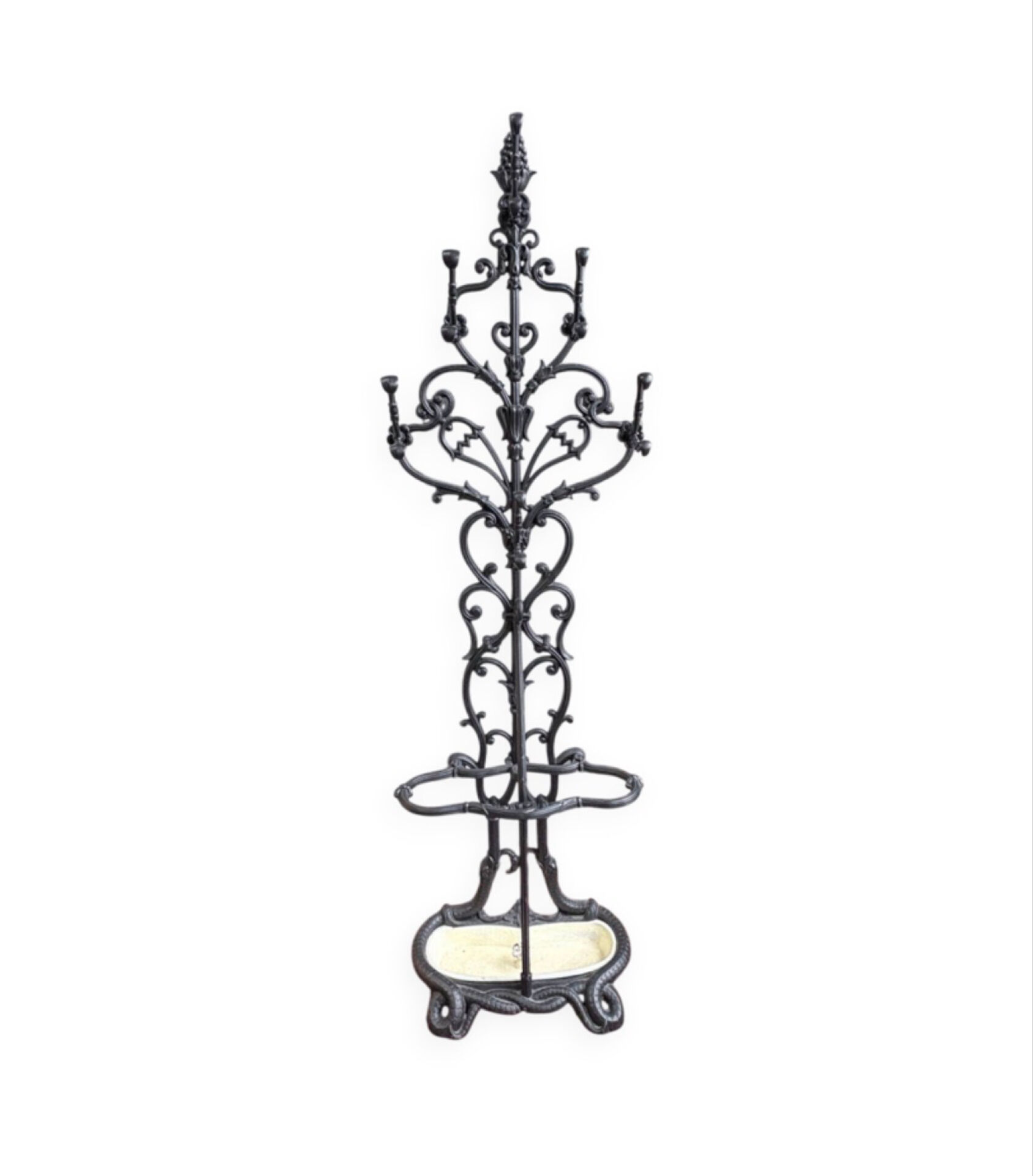 Art Nouveau coat rack in cast iron, circa 1900