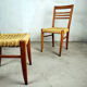 Paire de chaises bois et corde Audoux Minnet, 1950