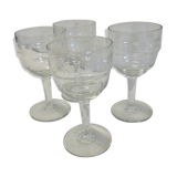 Set of 4 former chiseled glass
