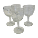Set of 4 former chiseled glass