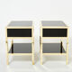 Pair of brass lacquered bedside tables by Michel Pigneres 1970