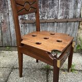 Commode scriban de marine bois laiton vintage et sa chaise