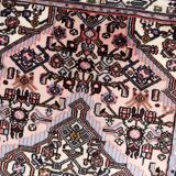 Tapis vintage Malayer fait main 84x120 cm en laine rose et vert - 1C1047