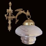Set of 2 Empire style vintage wall sconces in the shape of a dragon from 1940-1950.