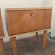 Pair of vintage blond wood bedside tables 70s
