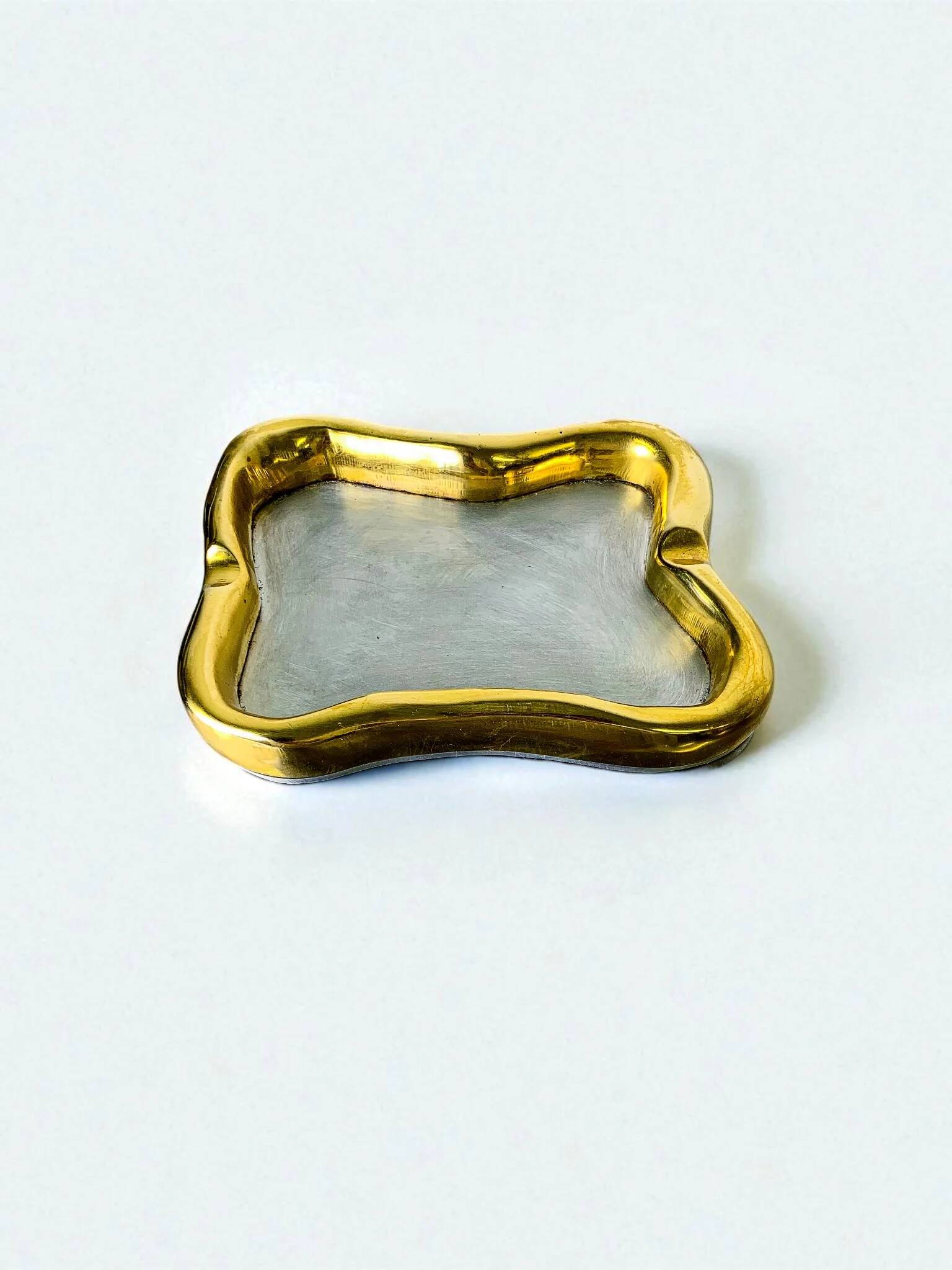 David Marshall brutalist ashtray, bronze and brass, 1970s
