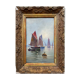 Painting XIX° HSP Marine Sailboats "Return from fishing" school of E. Gauffriaud