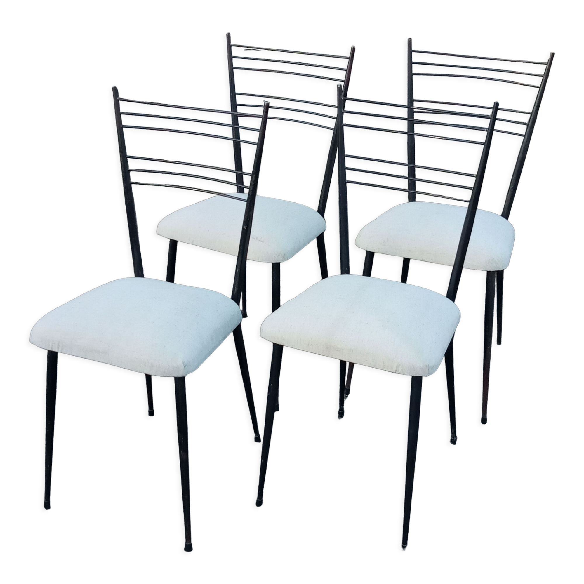 Four chairs by Colette Gueden reupholstered from the 1950s/60s.