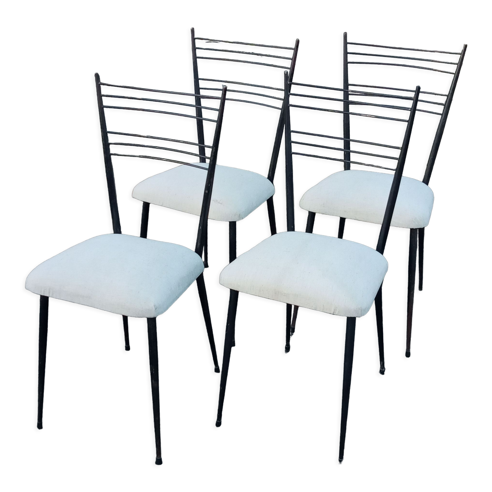 Four chairs by Colette Gueden reupholstered from the 1950s/60s.