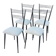Four chairs by Colette Gueden reupholstered from the 1950s/60s.