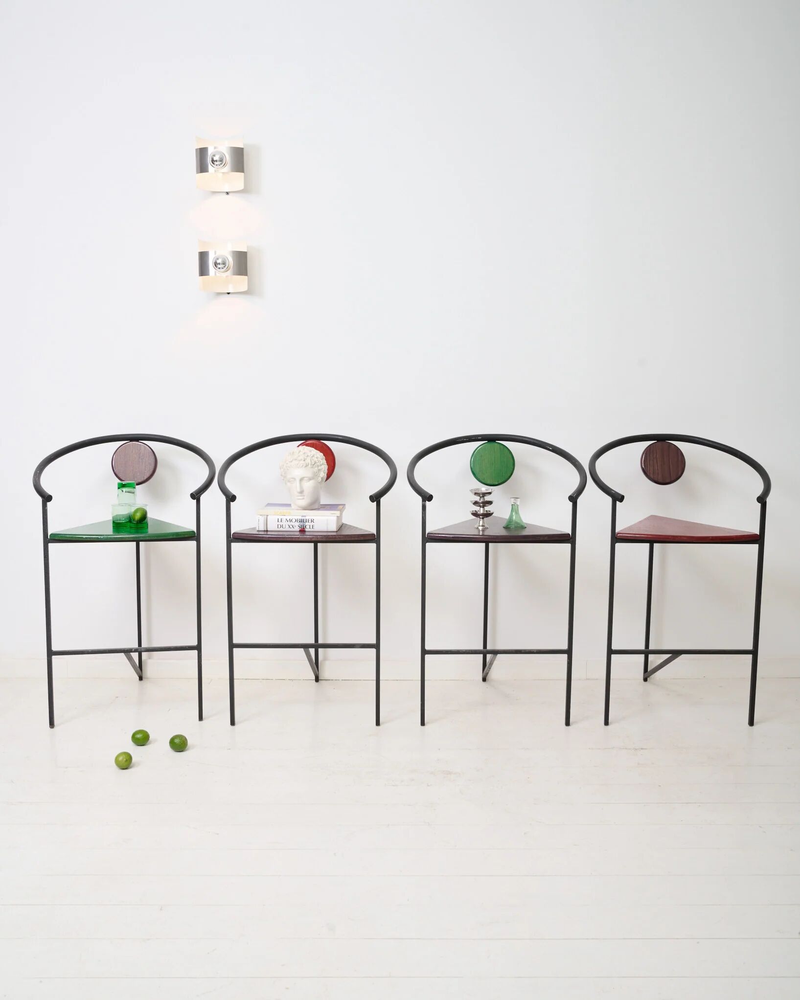 Bar chairs (4), Memphis, 1980