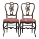 Set of 2 antique French Napoleon III chairs inlaid with mother-of-pearl