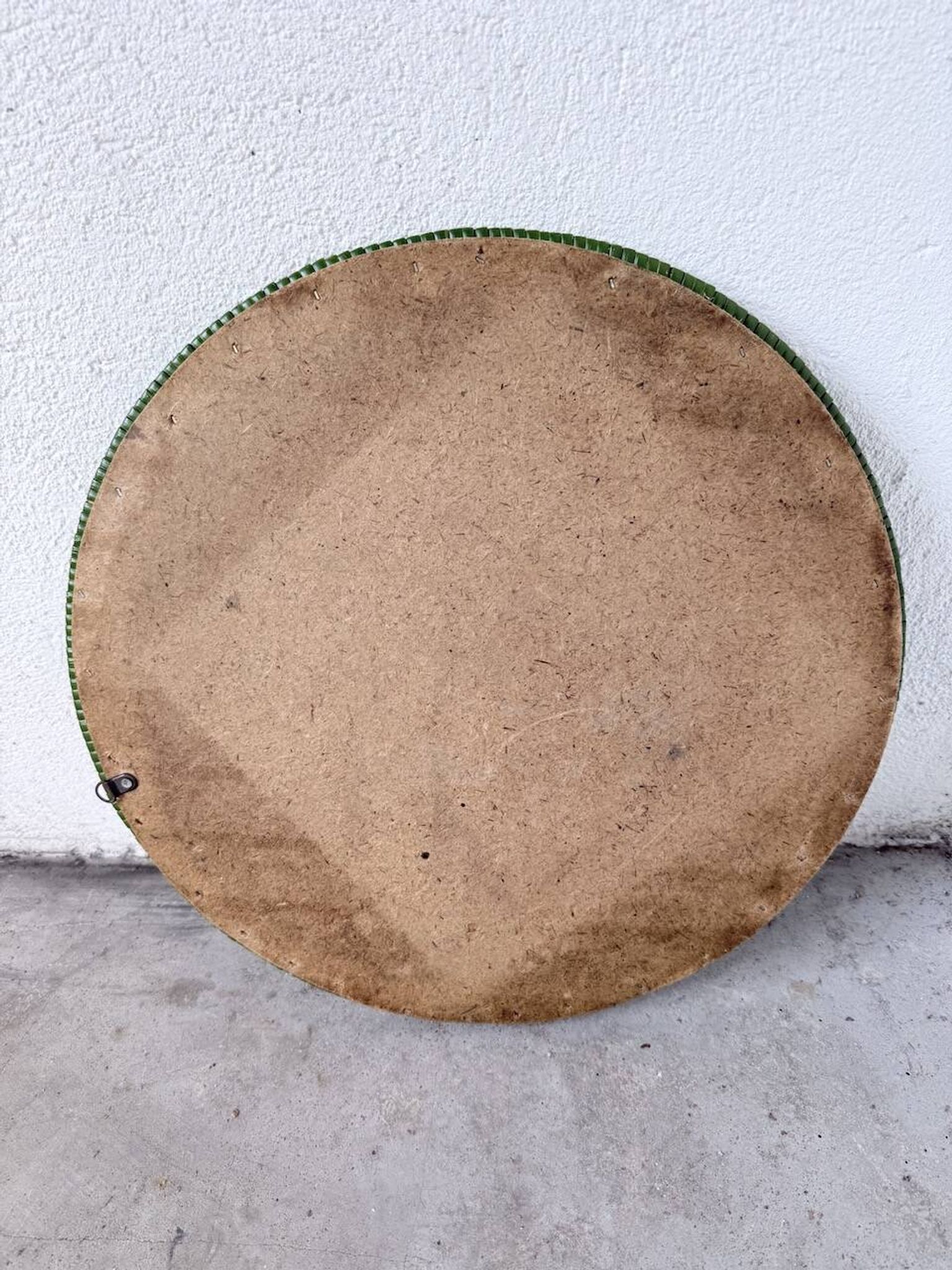 Woven wicker round mirror 1960