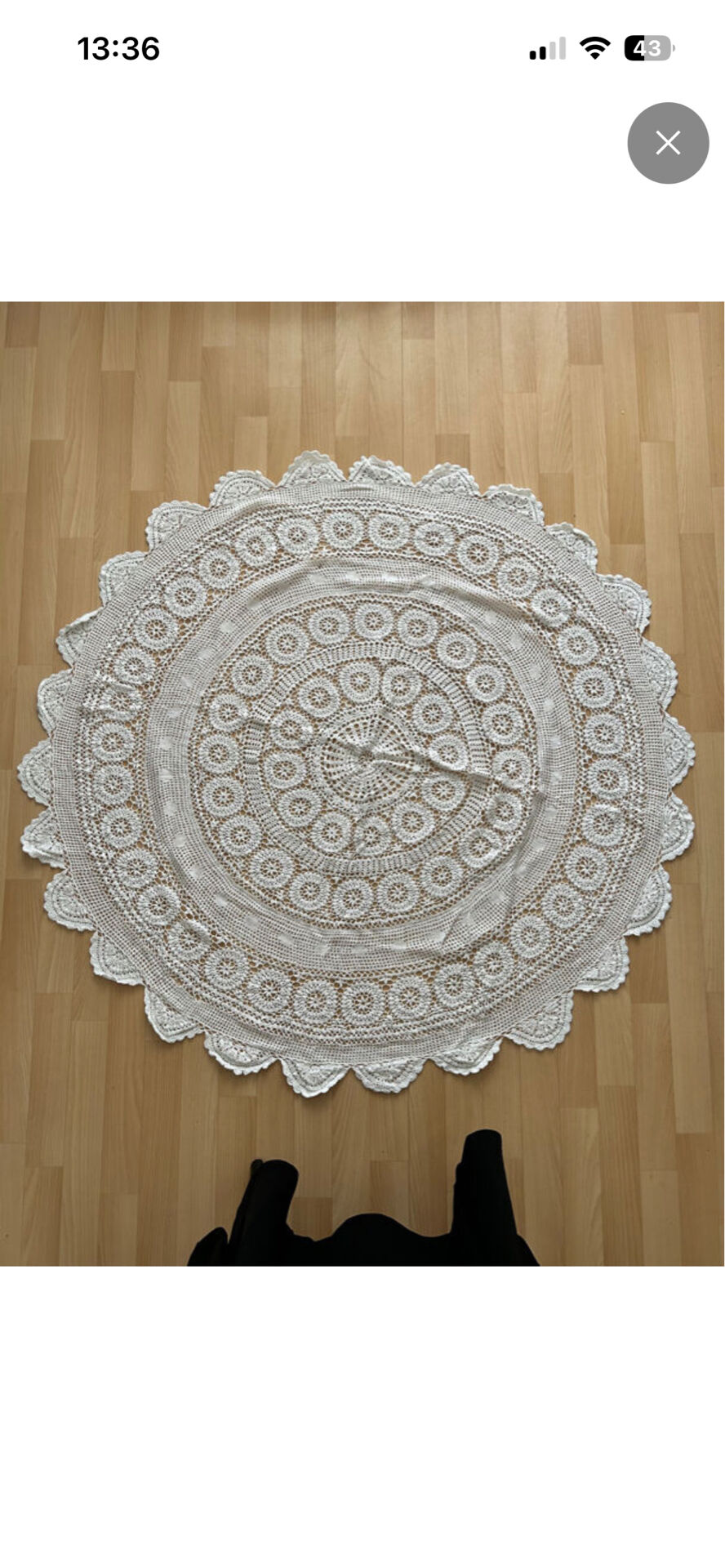Nappe crochet coton vintage ancienne