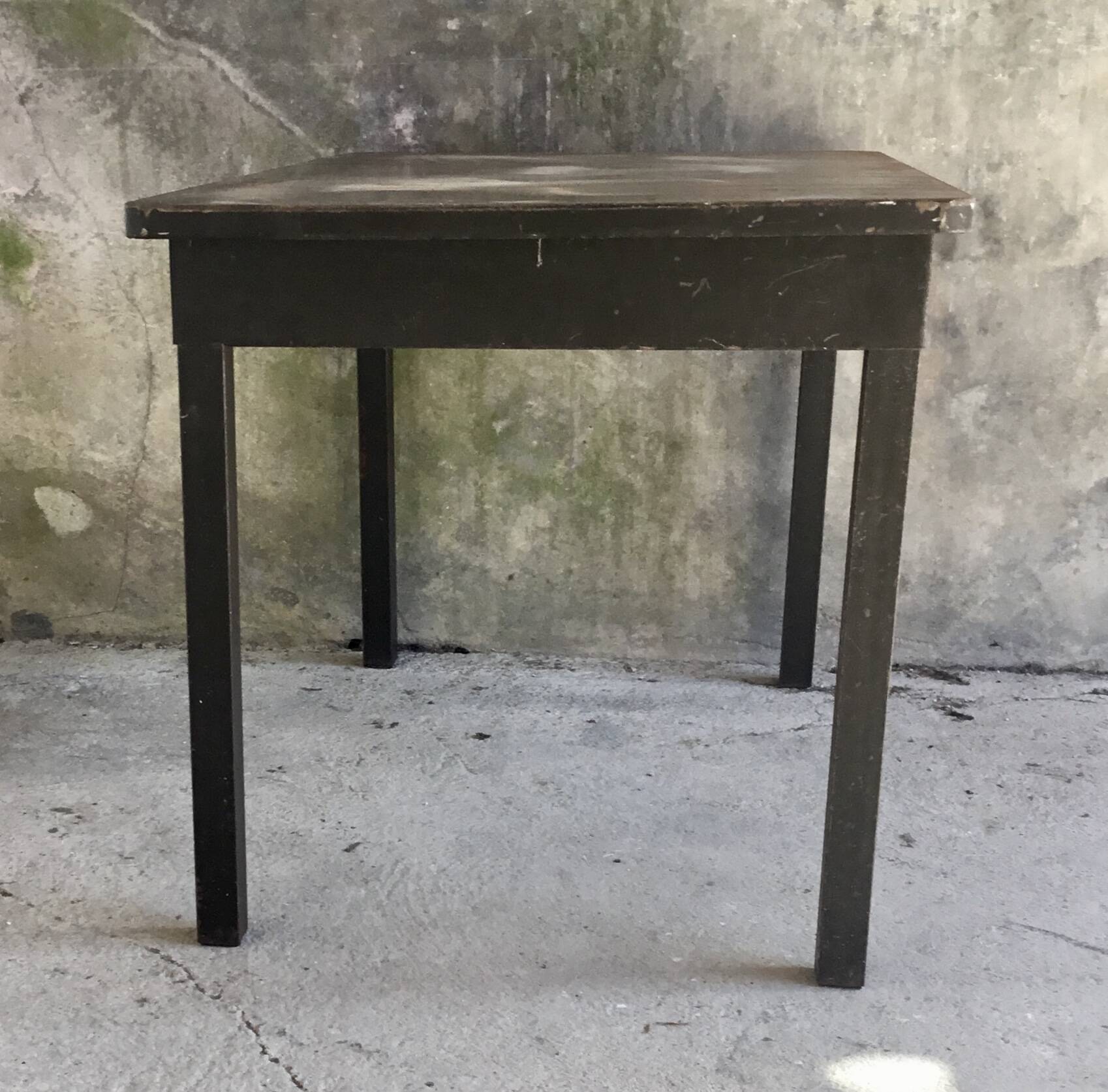 Metal table with drawer, industrial or military.