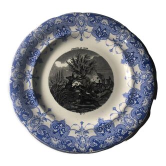 Gien plate in fine earthenware