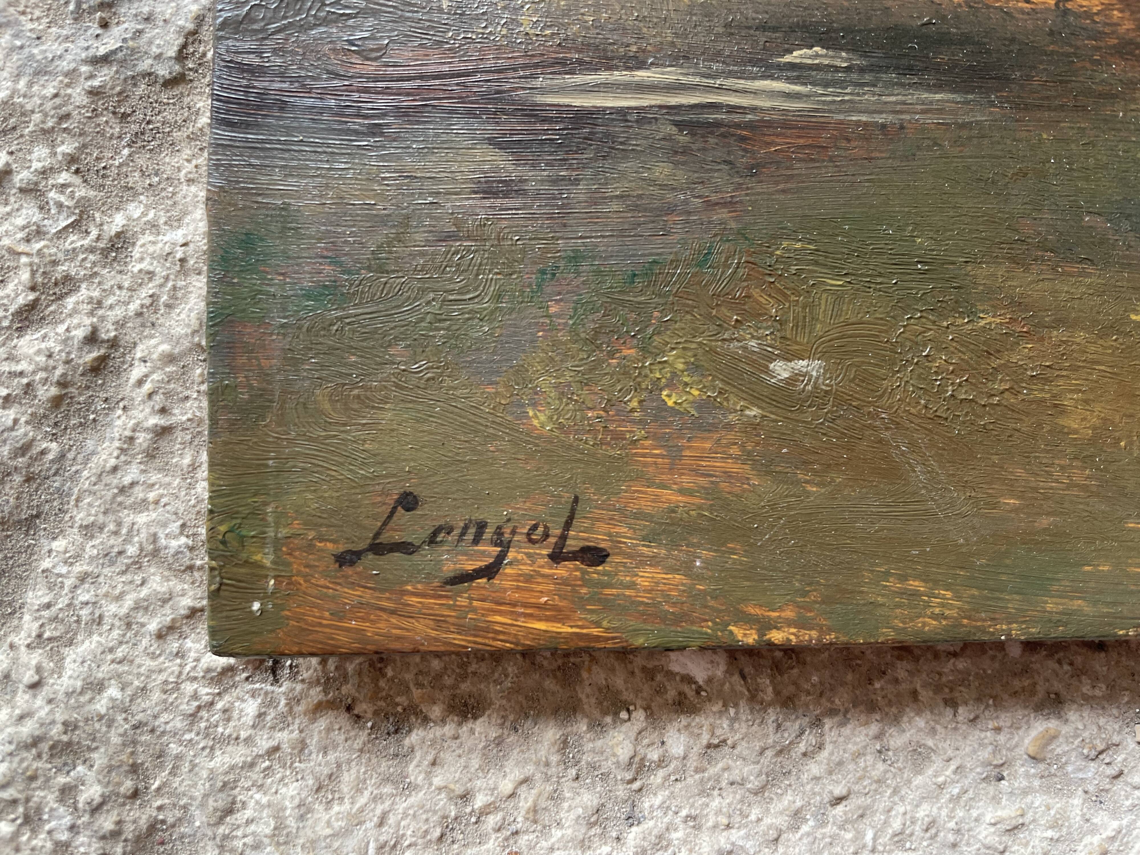 Old oil on panel signed Longol