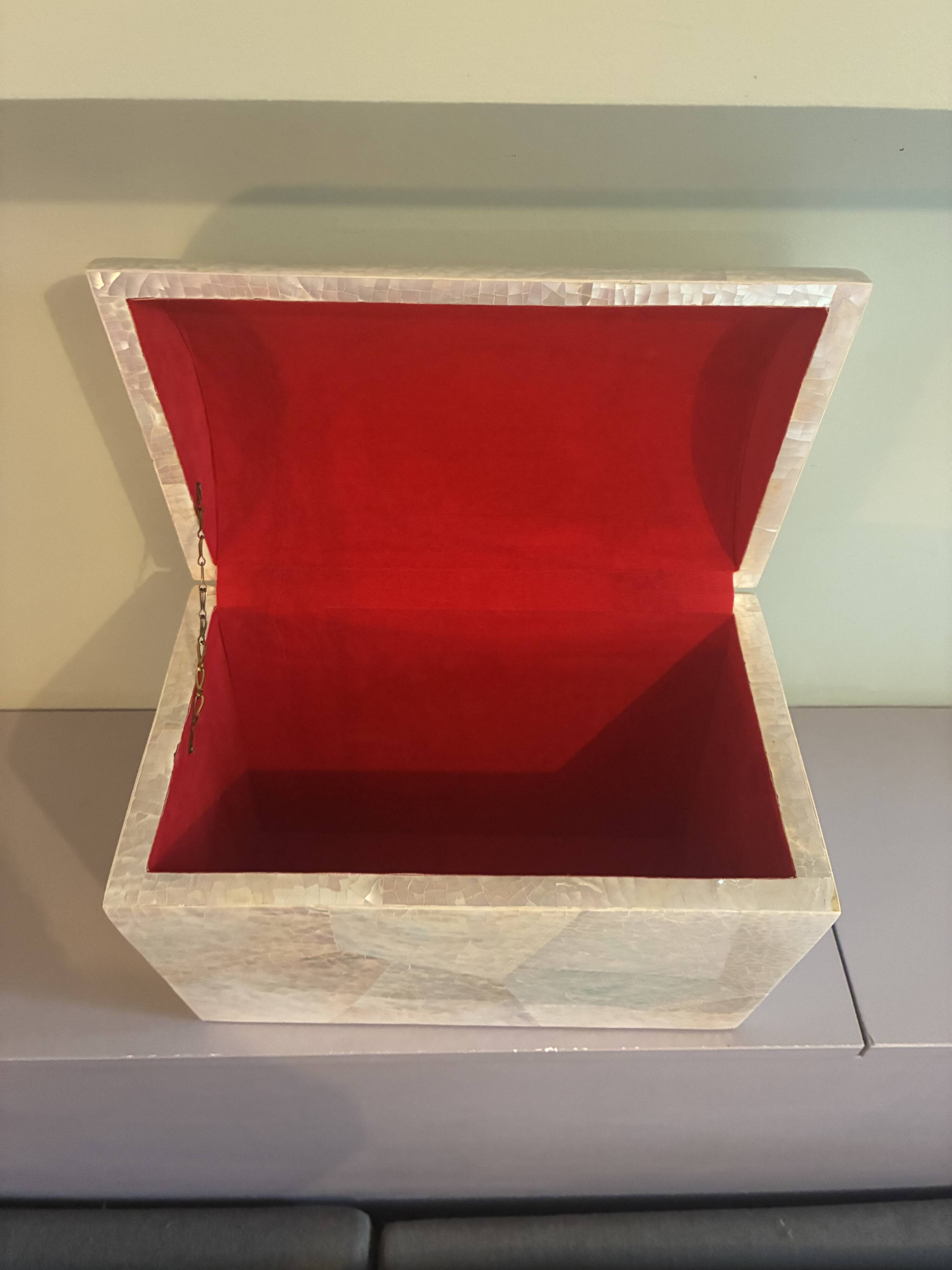 Incredible vintage large mother-of-pearl box.
