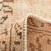 Vintage Persian Peach & Brown Rug, Oriental Pattern Rustic Carpet, 187x292