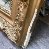 Miroir ancien bois et stuc doré