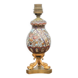 Cloisonné enamel lamp with bronze dolphin base, Napoleon III lamp, table lamp
