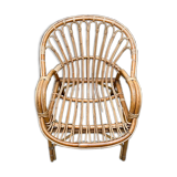 Fauetuil en rotin marron