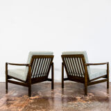 Pair of Restored Green B-7522 armchairs by Zenon Bączyk, 1960’s