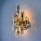 Oscar Torlasco for Stilkronen wall sconce, cut Murano glass, Italy, circa 1970s