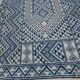Tapis kilim bleu et blanc fait main 155 x 75 cm