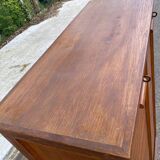 Double curtain cabinet in oak