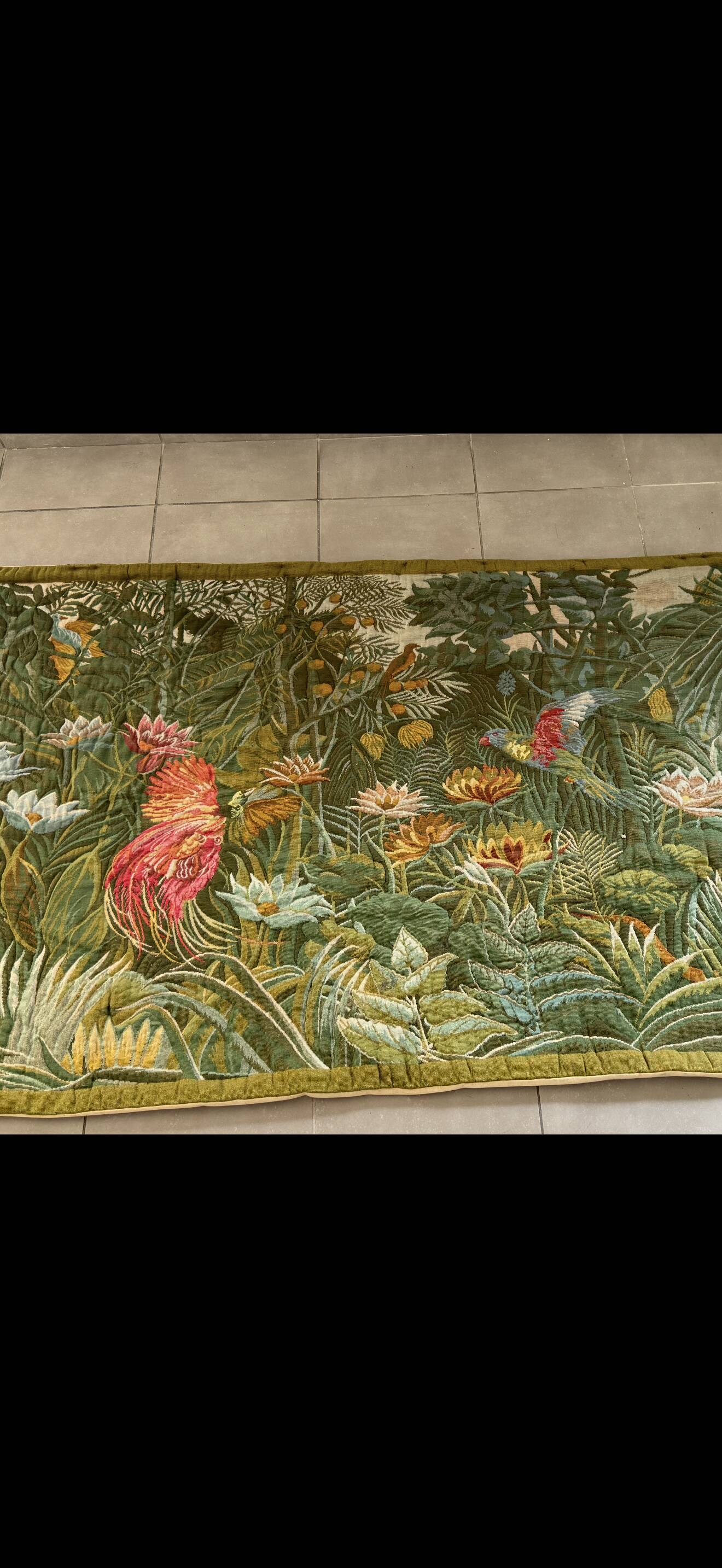 Tropical forest wall tapestry La Filandière Paris no. 123, 1960