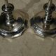 Pair of old torches candle holders in nickel-plated regulator