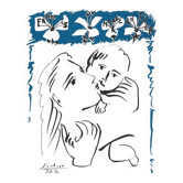 Pablo picasso : amour maternel, lithographie signée