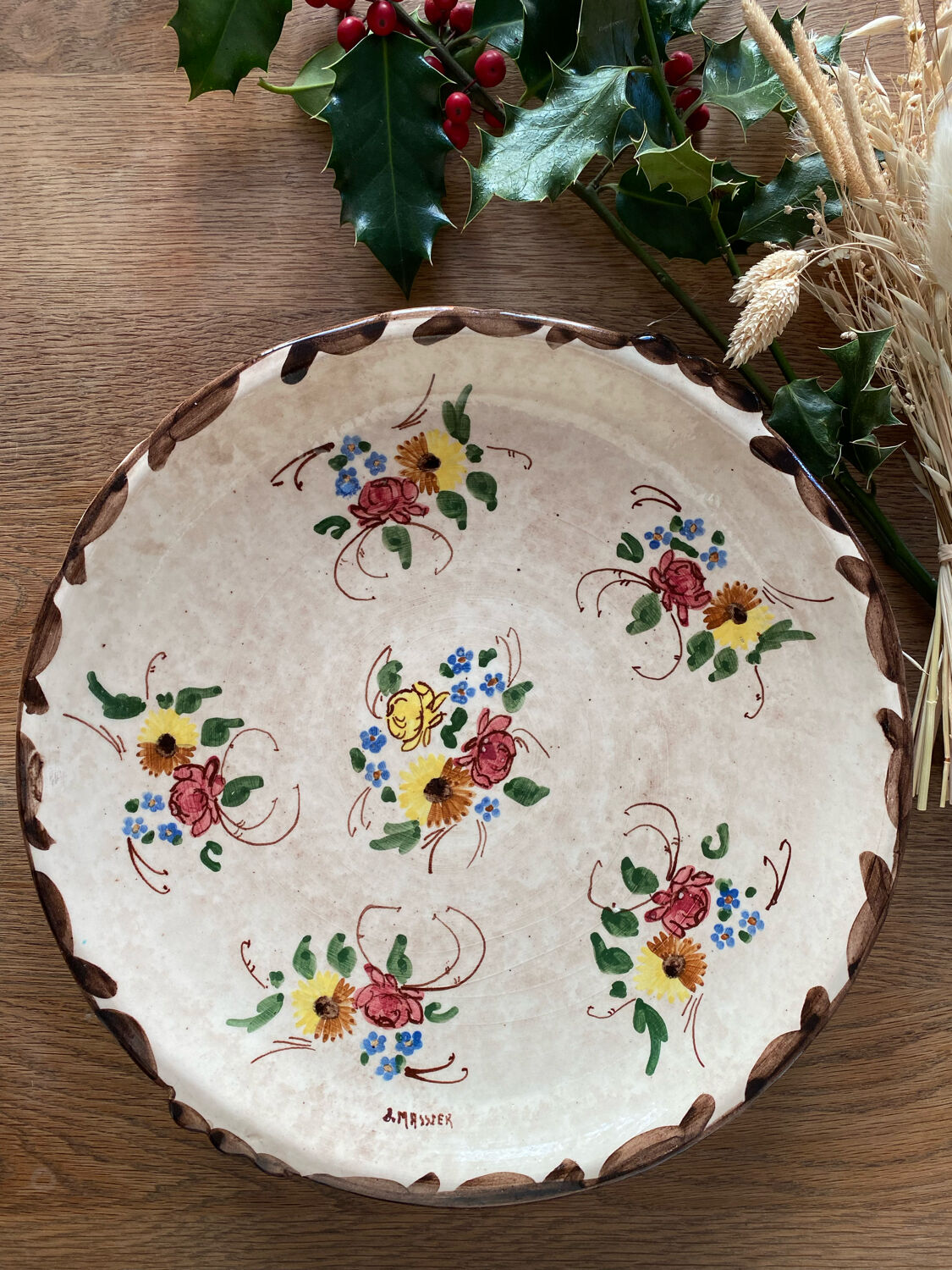 Vallauris ceramic dish signed jerôme massier