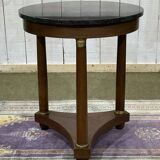 Empire-style side table from the 1950s in mahogany and black marble